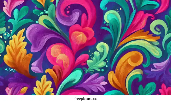 Vibrant Colorful Floral Pattern Design