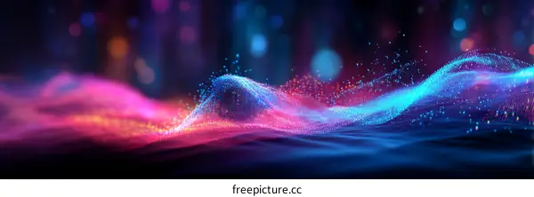 Abstract Digital Waves of Light and Color