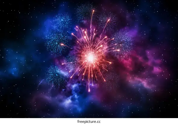 Fireworks in the night sky