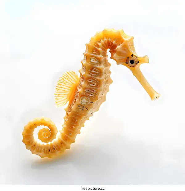 Close-up of Seahorse on White Background