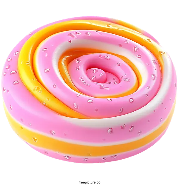 [Transparent Background PNG]Closeup Colorful Swirl Lollipop