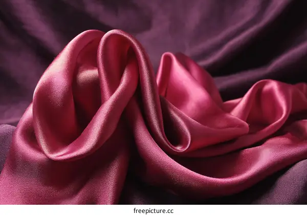 Close-up View of Luxurious Deep Pink Satin Fabric