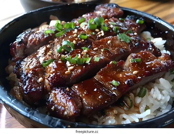 A delicious bowl of Japanese beef rice