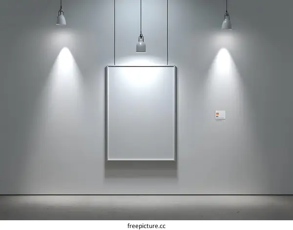 Empty Gallery Wall Mockup with Artwork Frame