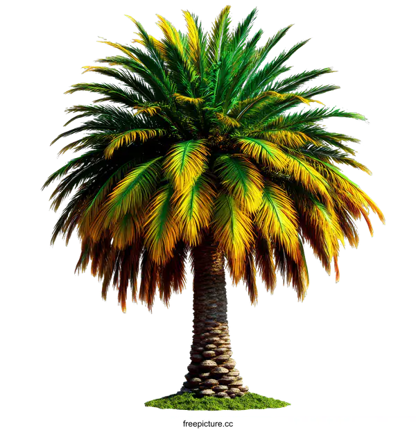 [Transparent Background PNG]Vibrant Tropical Palm Tree Illustration