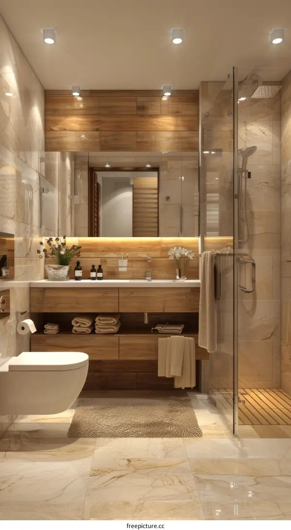 Modern Wooden Bathroom Interior Design