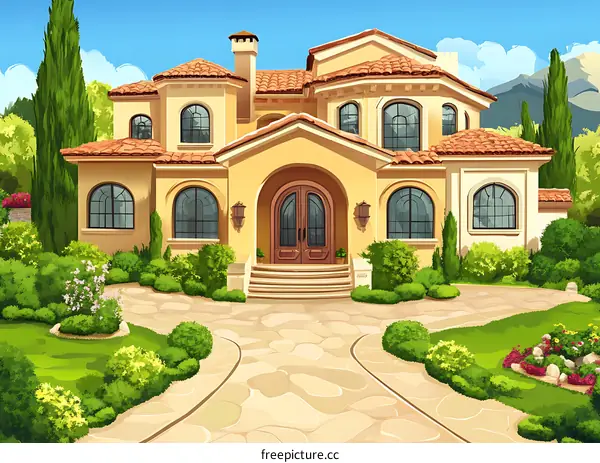 Beautiful House with Lush Landscaping