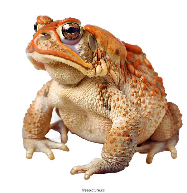 [Transparent Background PNG]A large toad sits on a white background