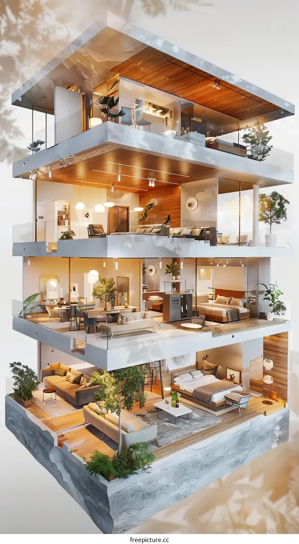 Modern Multi-story House Interior Design