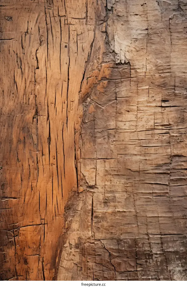weathered wooden surface with cracks and knots
