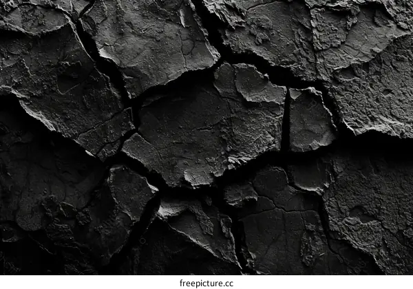 Black cracked ground texture