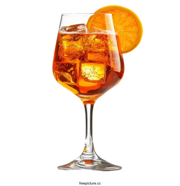 [Transparent Background PNG]A Refreshing Aperol Spritz Cocktail
