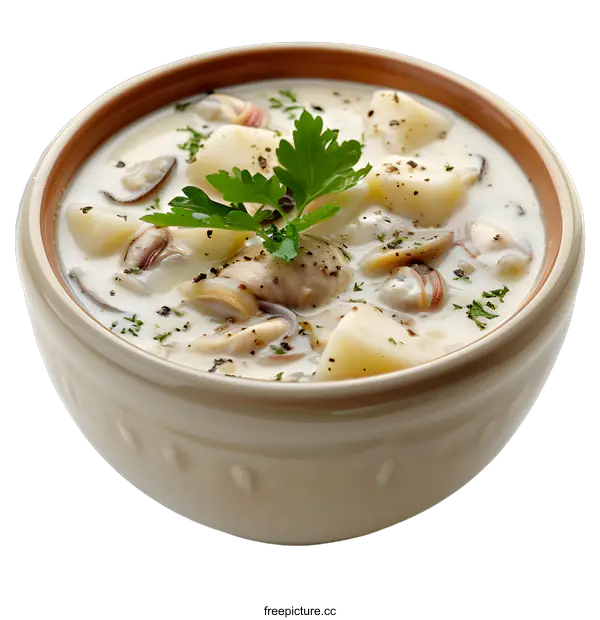 [Transparent Background PNG]A bowl of clam chowder