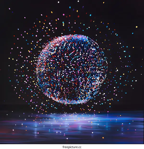 Abstract Colorful Sphere With Dots