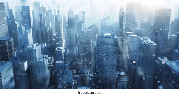 Modern City Skyline Aerial Perspective