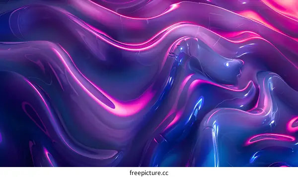 Abstract Purple and Blue Swirling Liquid Background