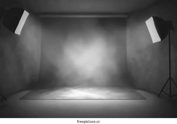 Empty Studio Photography Background with Lighting