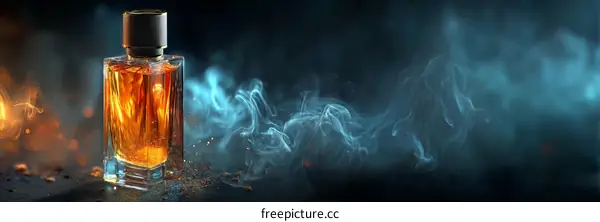 Elegant Perfume Bottle in Smoky Atmosphere