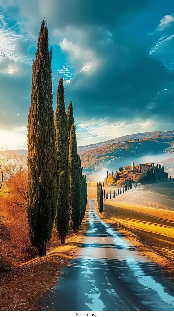 Country road in Tuscany, Italy