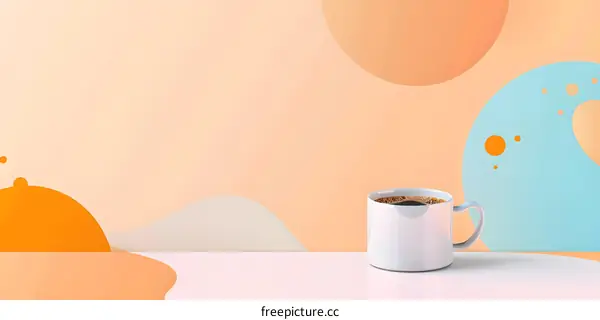 White Coffee Mug On A Colorful Abstract Background