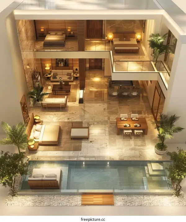 Luxury Modern Multi-Level Home with Rooftop Pool