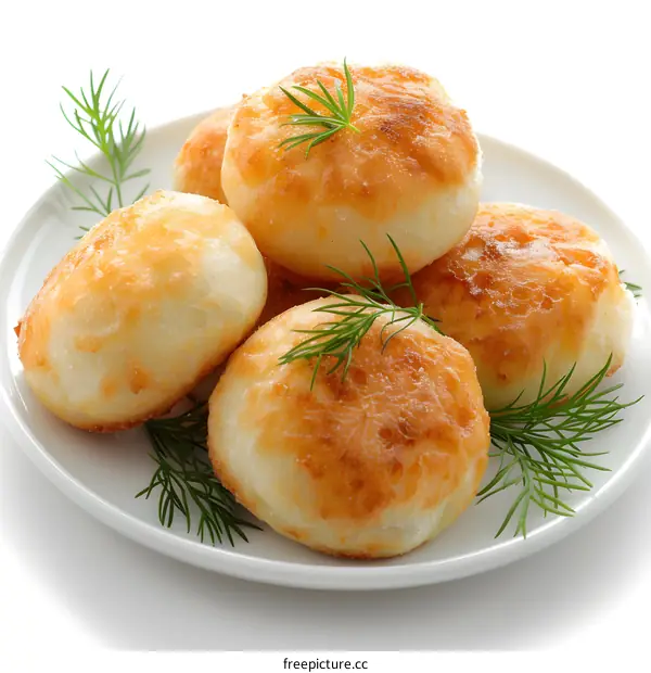 Fried cheese balls with dill