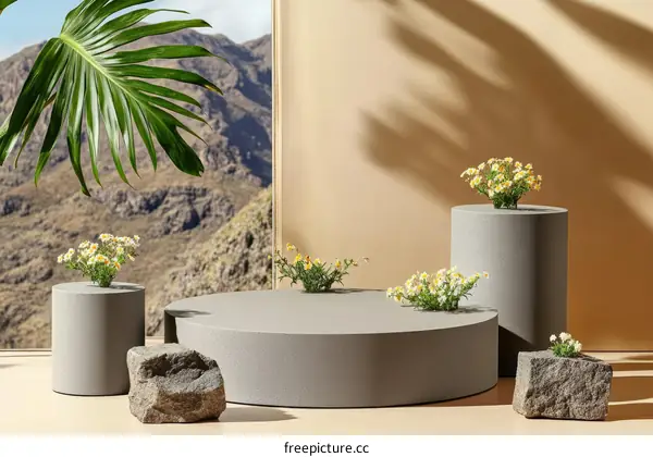 Modern Minimalist Product Display with Geometric Shapes