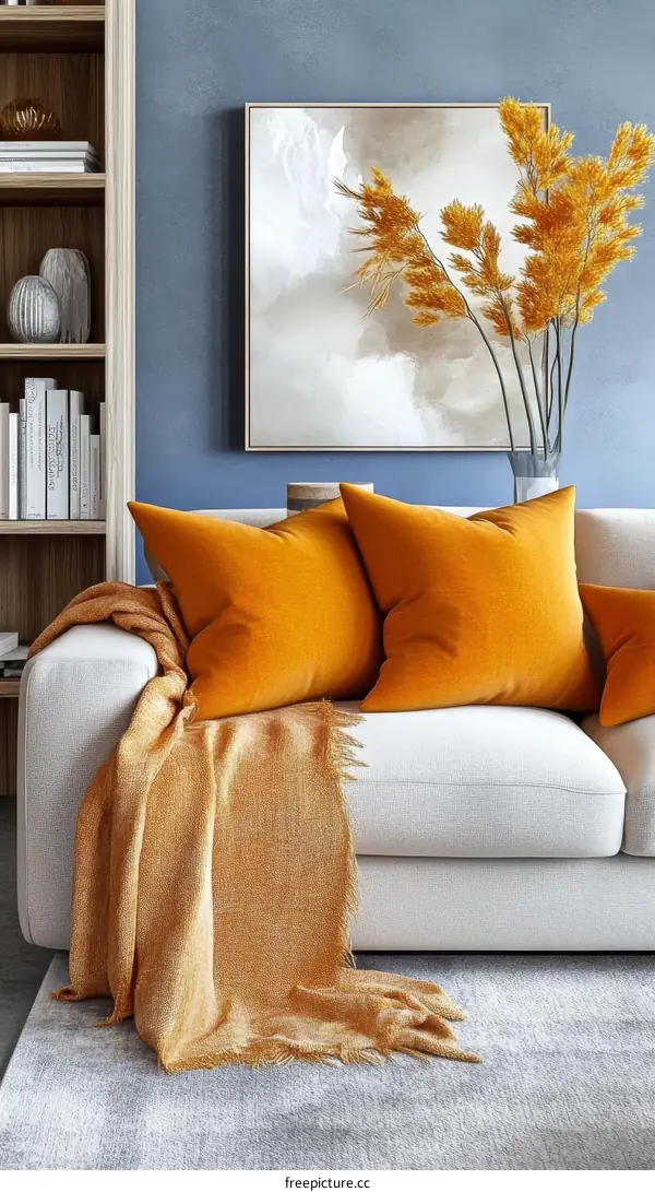Modern Autumnal Living Room Interior Design
