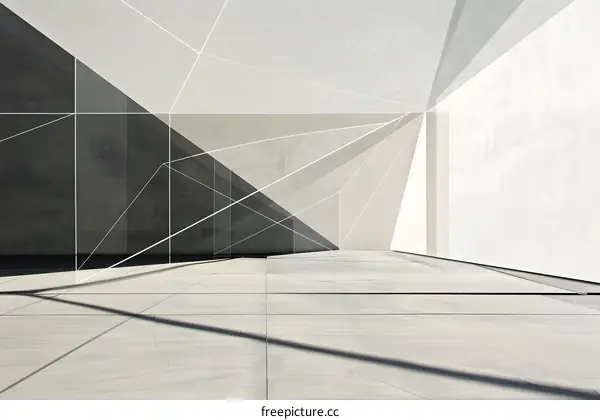 Modern Minimalist Architecture Design with Geometric Lines and Shadows