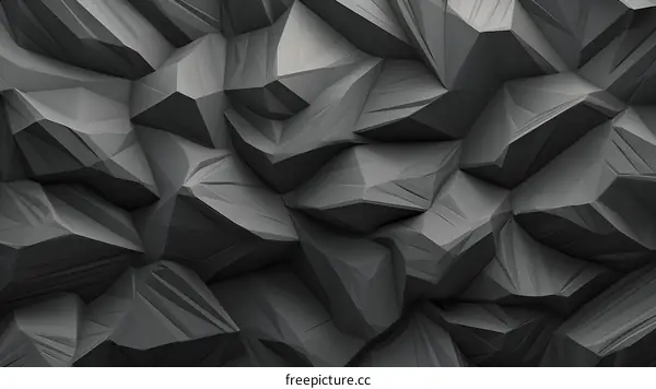 Dark Gray 3D Rock Surface