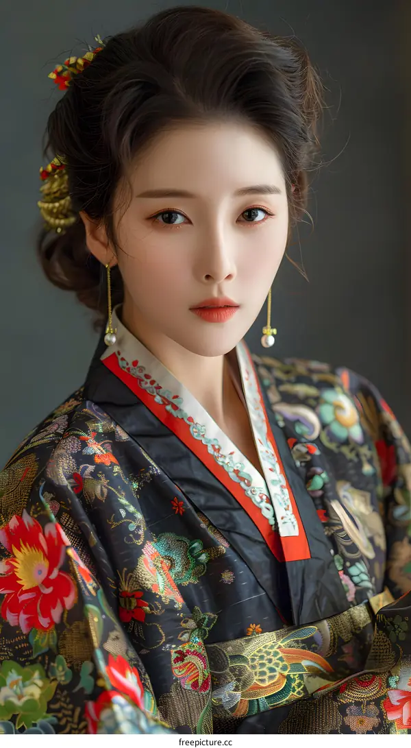 A Japanese Geisha in a Kimono