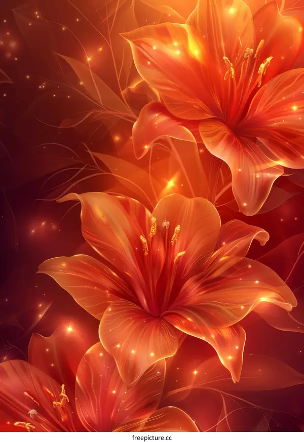 Orange Lily Blossom Illustration