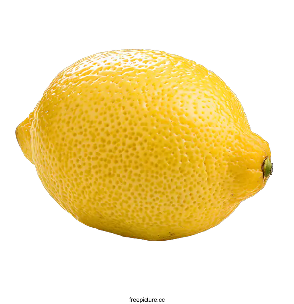 [Transparent Background PNG]A Single Yellow Lemon on White Background