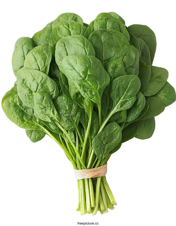 [Transparent Background PNG]Fresh Spinach Bunch Close-up