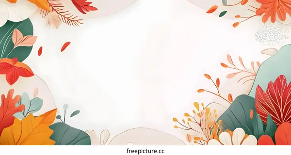 Autumn Floral Frame Background Design