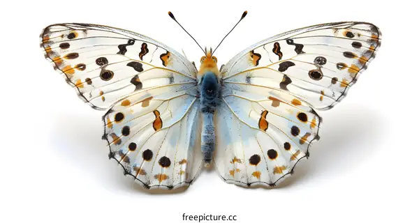 Close Up of a Beautiful Butterfly with White Wings
