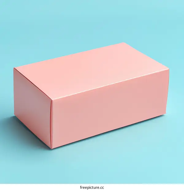 Pink box on blue background