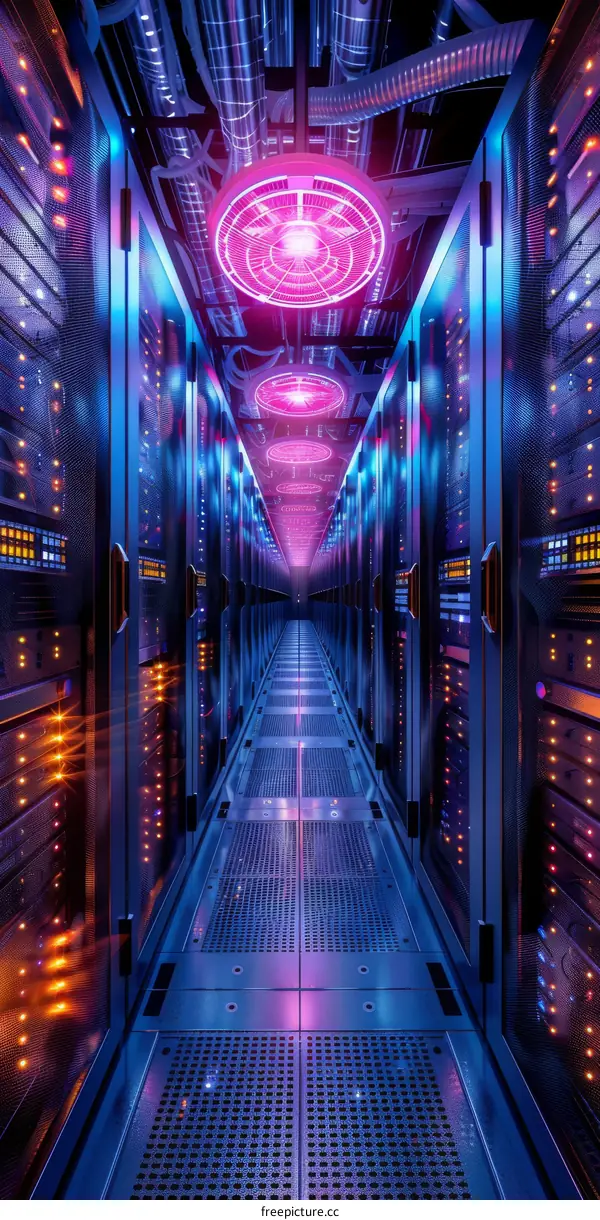 futuristic technology server room data center