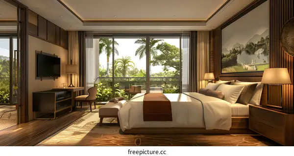 The interior of a luxury hotel room