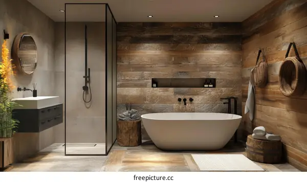 Modern Rustic Bathroom Design