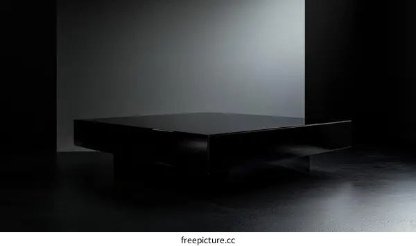 Modern Black Square Coffee Table Showcase