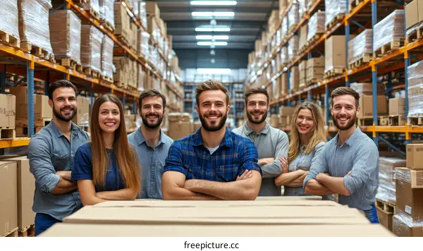Warehouse Team Smiling Confidently