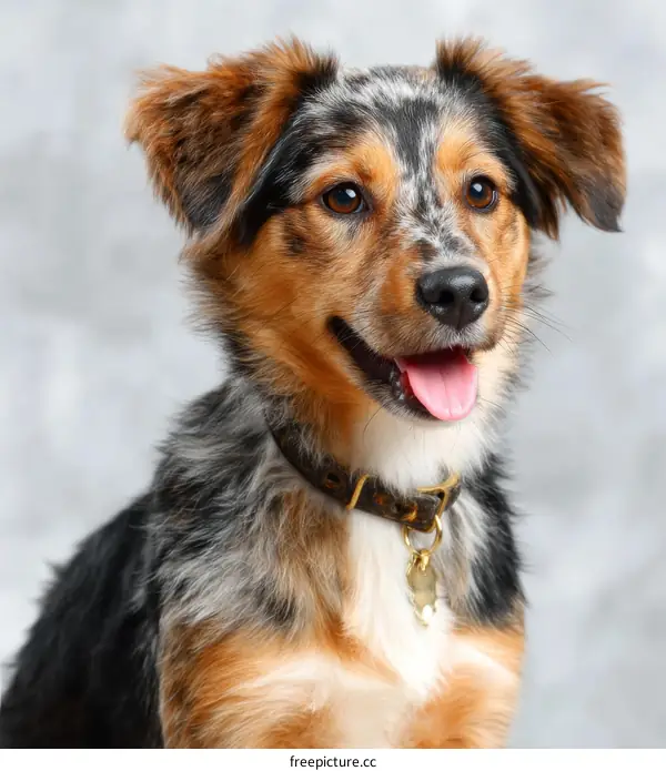 Closeup Portrait of a Dog with a Collar