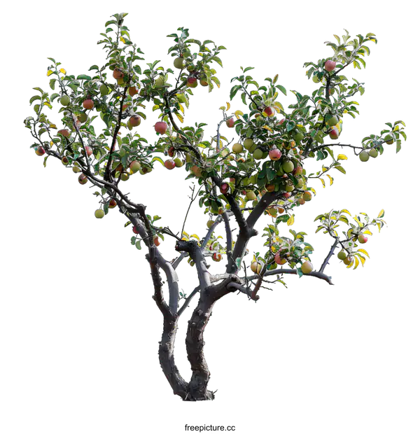 [Transparent Background PNG]Apple Tree With Red and Green Apples