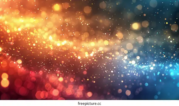 Colorful bokeh background with a smooth gradient from orange to blue