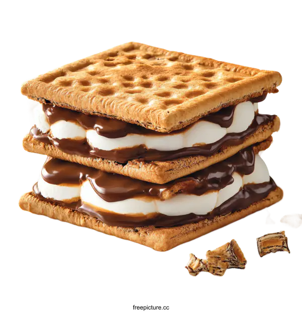 [Transparent Background PNG]Delicious Smores Sandwich Dessert