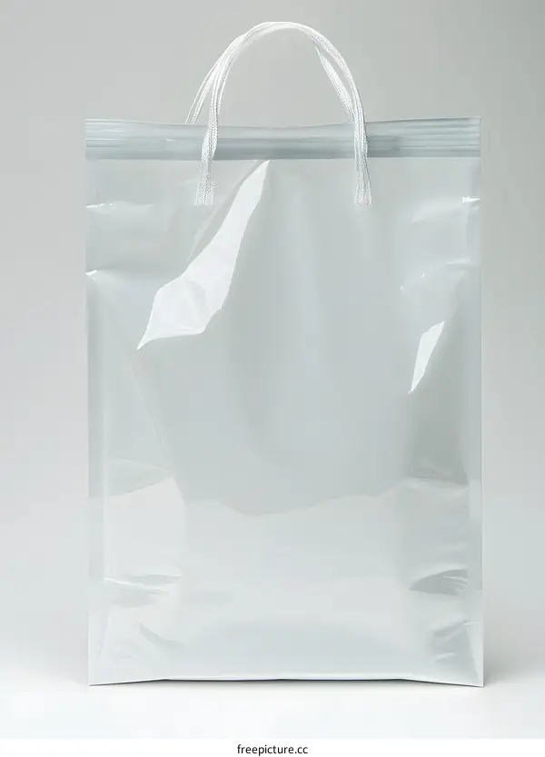 White Plastic Shopping Bag with Handles