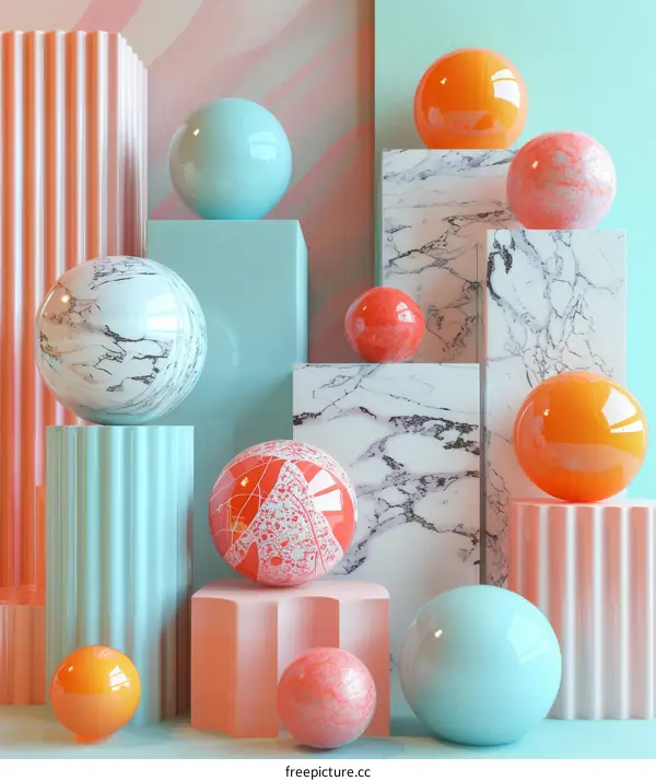 Abstract Geometric Shapes in Pastel Colors