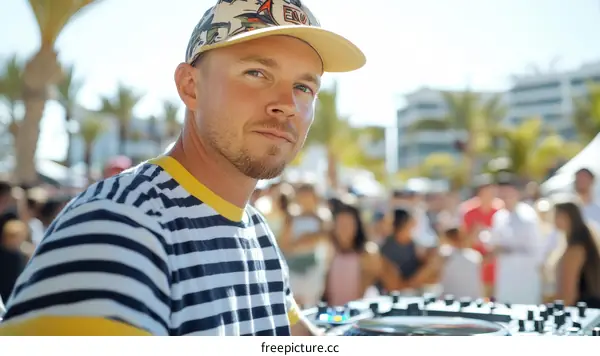 Outdoor Festival DJ Portrait Caucasian Male