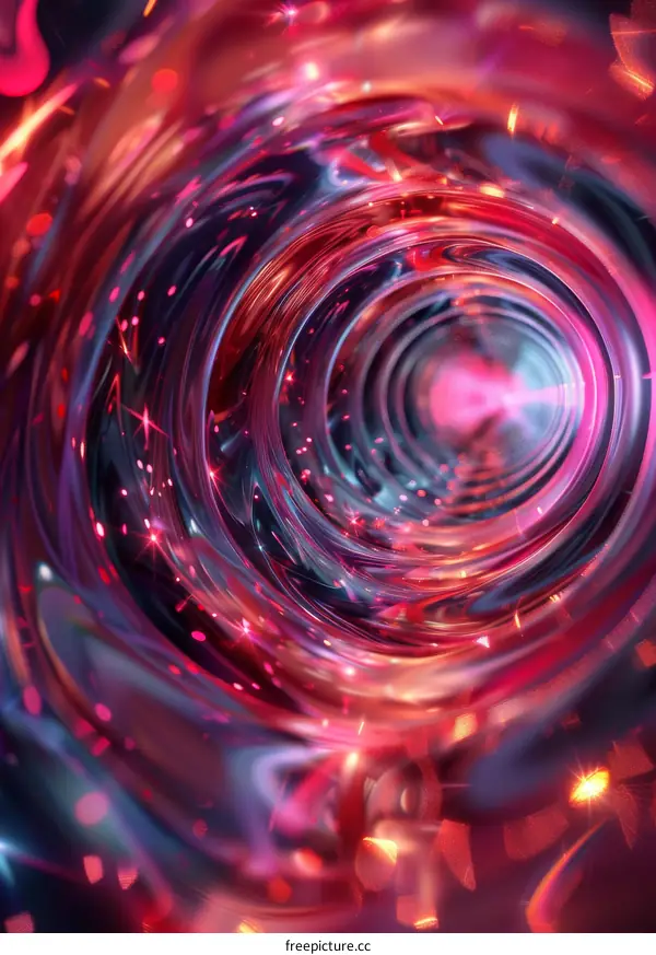 Colorful Abstract Shiny Pink and Purple Liquid Tunnel